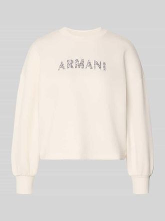 A|X Armani Exchange Sweatshirt mit Logo-Print und Rundhalsausschnitt in Offwhite, Gr&ouml;&szlig;e XL