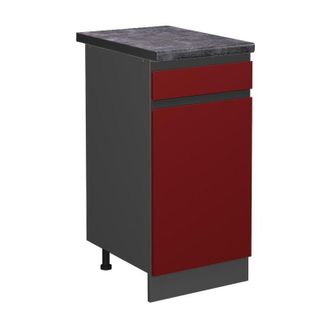 Vicco Mueble Bajo De Cocina R-line, Rojo, 40 Cm, Et Antracita