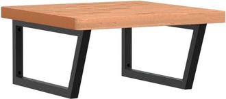 vidaXL Basin Shelf Wall Mounted Steel and Solid Wood Beech vidaXL