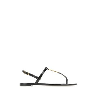 Saint Laurent Flat Sandals, female, Black, Size: 10 US Stylish Sandals for Summer Outfits