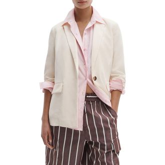 Rag & Bone Jennie One-Button Blazer in Ivory at Nordstrom, Size 14
