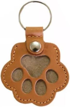 Generic Pet Cat Claw Hair Storage Bag Hanging Accessory, Exquisite PU Leather Keyring Backpack Decor Funny Gift(Light Coffee)