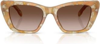 Tory Burch 52mm Cat Eye Sunglasses in Honey Horn at Nordstrom