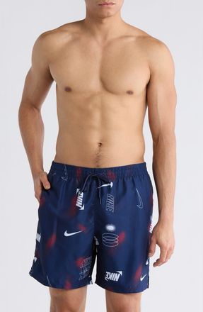 Nike 7-Inch Volley Swim Trunks in Blue/Red at Nordstrom Rack, Size Xx-Large