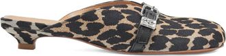 Ganni Buckle muiltjes met luipaardprint - Beige