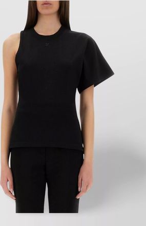 Courr&egrave;ges cotton slim-fit one-shoulder top