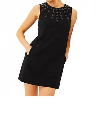 Lilly Pulitzer Edita Embellished Stretch Shift Dress In Noir
