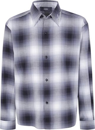 Amiri Overhemden, Heren, Zwart, L, Katoen, OS Flanellen Casual Shirt