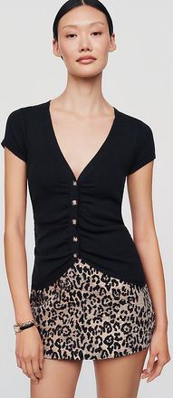 Maeve Ruched Short Sleeve Cardigan