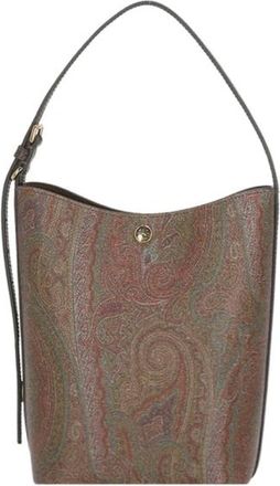 Etro Tassen, Dames, Bruin, ONE Size, Katoen, Small Paisley Bucket Bag