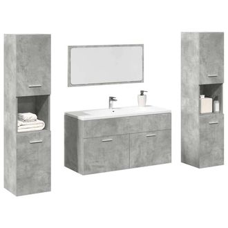 Berkfield Home 4 Piece Bathroom Furniture Set Concrete Grey Engineered Wood