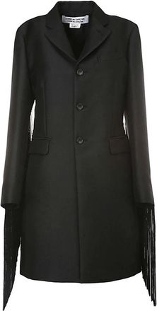 Comme Des Gar&ccedil;ons Single-Breasted Jas - Dames - Mantel - Zwart - M - Wol - Jassen