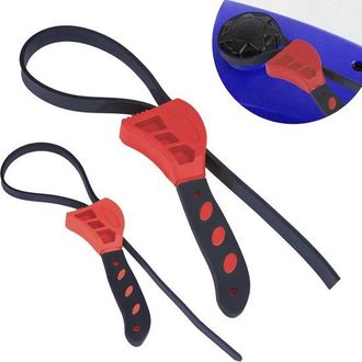 OEM 2 Llaves De Correa Para Fontaner&iacute;a, Llave Correa Goma, Llaves Correa Filtros Aceite 61 Cm 50 Cm, Abrebotellas Goma Ajustable Filtros Agua, Rojo