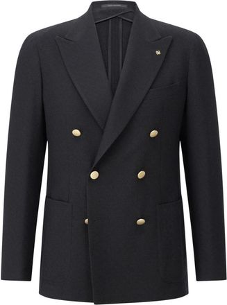 Tagliatore Jassen, Heren, Zwart, 2Xl, Wol, Dubbelrijig jasje van zuivere wol