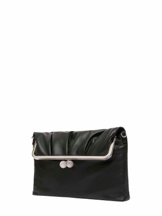 Max Mara Womens Envelope Clutch Pasticcino Black Leather Handbags Hand Bags