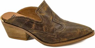 Corkys Footwear Womens Saloon Western Slide Mules In Brown
