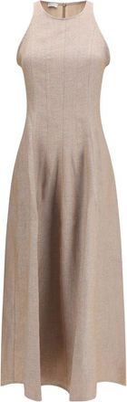 Brunello Cucinelli Beige Linen Casual Womens Dress