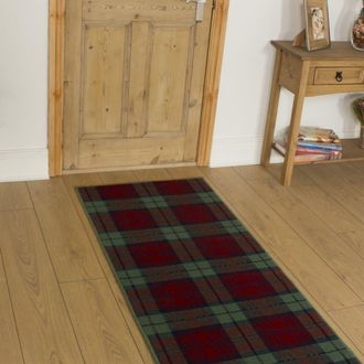 Runrug Hallway Carpet Runner Rug - Soft & Comfy, 9mm - Tartan in Red | Size: 70 cm x 390 cm
