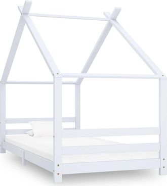 vidaXL Estructura De Cama Infantil Madera Maciza Pino Blanco 90x200 Cm Vidaxl