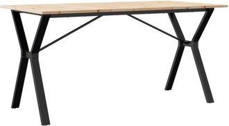 vidaXL Dining Table Y-Frame 140x80x75 cm Solid Wood Pine and Steel vidaXL