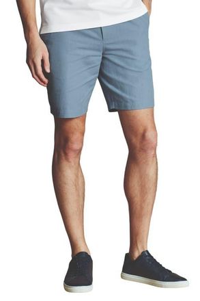 CHARLES TYRWHITT Cotton Linen Shorts in Mid Blue at Nordstrom, Size 40