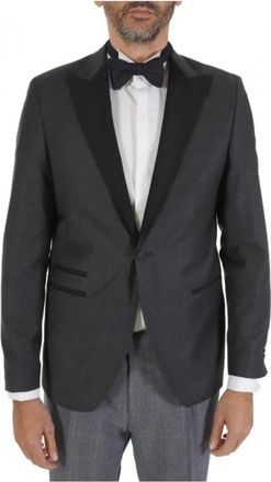 Karl Lagerfeld Kostuums - Heren - Blazers - Grijs - L - Leer - Jassen