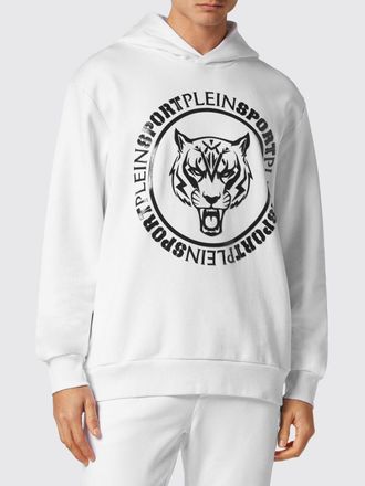 Plein Sport Graphic Print Cotton Hoodie with Dropped Shoulders