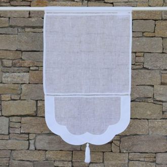 Maison d'&eacute;t&eacute; Visillo con festones y borlas 45 X 70 cm
