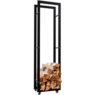 Clp Legna da ardere Keri con rotelle nero 25x40x150 cm