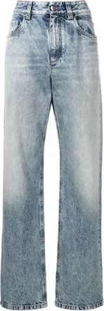 Brunello Cucinelli mid-rise straight-leg jeans - women - Eco Brass/Cotton/Cotton - 42 - Blue
