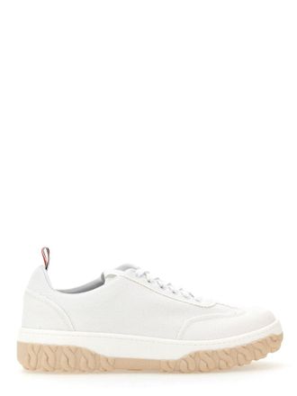 Thom Browne Mens Cotton Canvas Sneaker - White Leather - Size EU 40