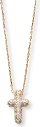 Argento Vivo Pavé Cubic Zirconia Cross Pendant Necklace in Gold at Nordstrom