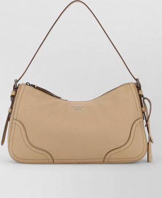 Prada leather shoulder bag curved shape strap