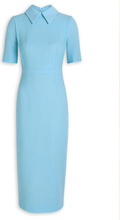 Emilia Wickstead Valetta Darted Wool-crepe Midi Dress - Blue - 10 (UK10 / S)