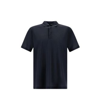 Herno Polo Shirts, male, Blue, Size: XL Polo Jersey Voile Crepe
