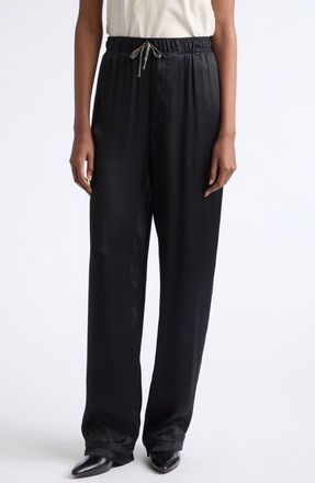 Maison Margiela Satin Drawstring Pants in Black at Nordstrom, Size 40