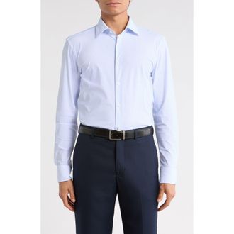 BOSS Hank Kent Slim Fit Performance Stretch Dress Shirt in Light/Pastel Blue at Nordstrom, Size 17.5 - R