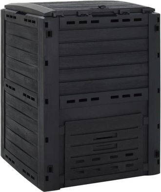 vidaXL Compostador De Jard&iacute;n Negro 280 L Polipropileno Vidaxl