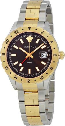 Versace Hellenyium Brown Dial Two-tone Mens Watch V11040015