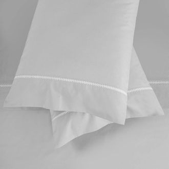 Casa da Laura S&aacute;banas 100% algod&oacute;n 400 hilos gris cama 135/140 2 almohadas 50 x 8