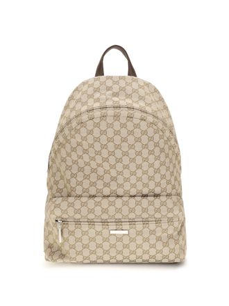 Gucci Mens Backpack Large Tag Canvas Vintage Sand-Dark Brown-Vrv Polyester Backpacks Sand/dark Brown/vrv