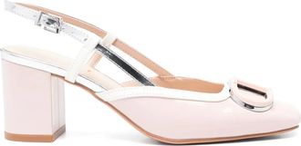 Twin-Set Pumps in pelle con cinturino posteriore 70mm - Rosa