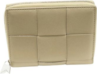 Bottega Veneta Tweedehands leren portemonnees - Heren - Vintage Accessoires - Beige - ONE Size - Leer - Vintage