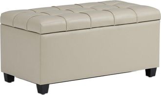 Simpli Home Sienna 33In Transitional Rectangle Storage Ottoman Bench