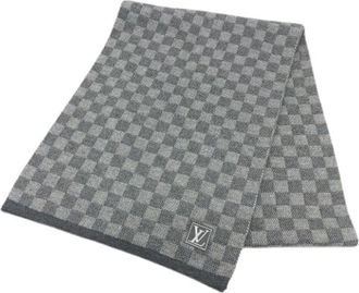 Louis Vuitton Pre-owned Scarves, female, Gray, Size: ONE SIZE Pre-owned Wool Scarf