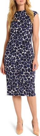 Nic+Zoe Geo Pebble Side Ruche Dress