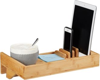 Relaxdays Tablett »mit Halterungen Nature« Holzart: Bambus (China)