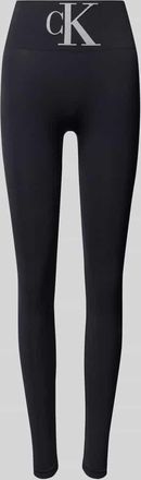 Calvin Klein Jeans Skinny Fit Leggings mit Logo-Print in Black, Größe XL