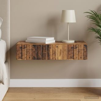 vidaXL Vidaxl Tavolino Da Parete Laterale Legno Antico 87,5 X 34,5 X 17 Cm