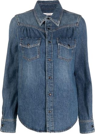 Dorothee Schumacher patch-pocket denim shirt - women - Recycled Cotton/Cotton - 1 - Blue
